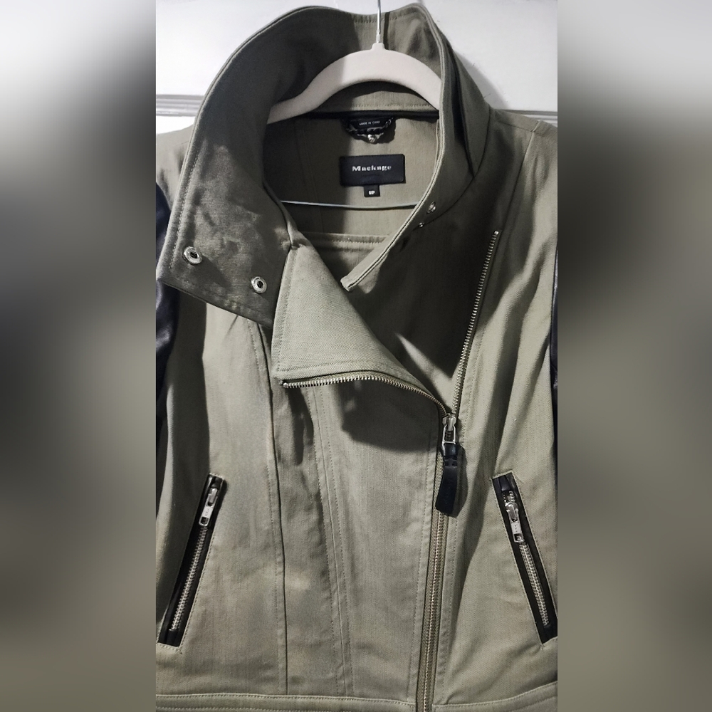 🌷Mackage Women's Andra Moto Canvas Leather Jacket🌷 Like NEW size:S - Picture 7 of 9